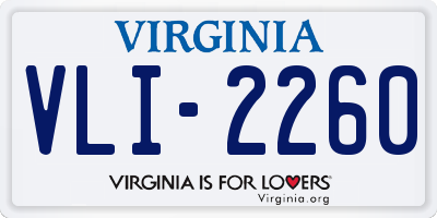 VA license plate VLI2260