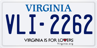 VA license plate VLI2262