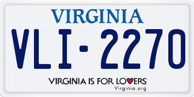 VA license plate VLI2270
