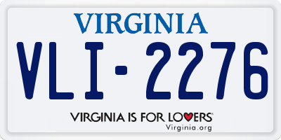 VA license plate VLI2276
