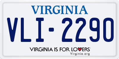 VA license plate VLI2290