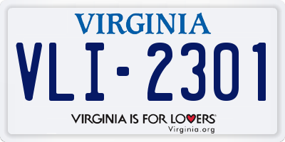 VA license plate VLI2301