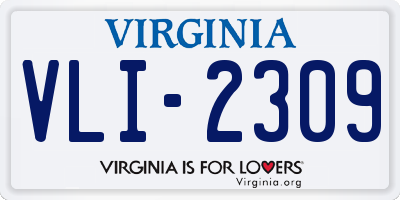 VA license plate VLI2309