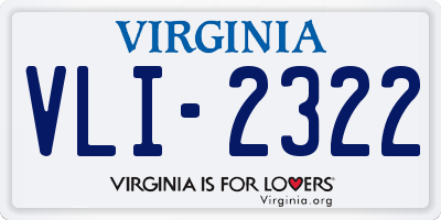 VA license plate VLI2322