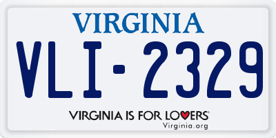 VA license plate VLI2329