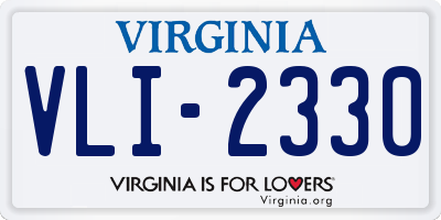 VA license plate VLI2330