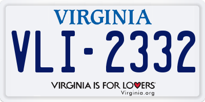 VA license plate VLI2332