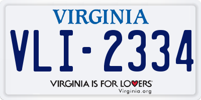 VA license plate VLI2334