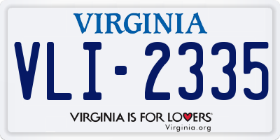 VA license plate VLI2335