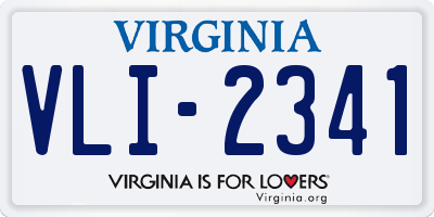 VA license plate VLI2341