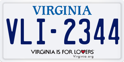 VA license plate VLI2344