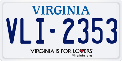 VA license plate VLI2353