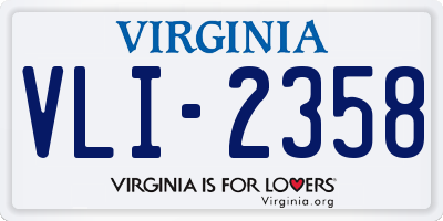 VA license plate VLI2358