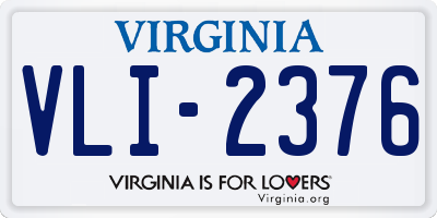 VA license plate VLI2376