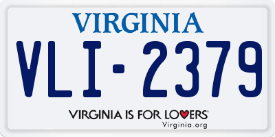 VA license plate VLI2379