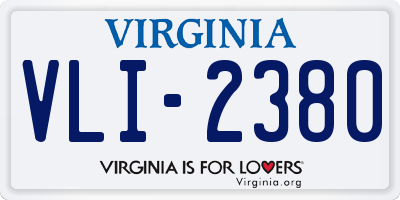 VA license plate VLI2380
