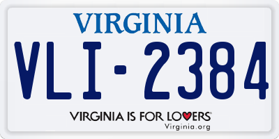 VA license plate VLI2384