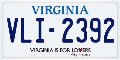 VA license plate VLI2392