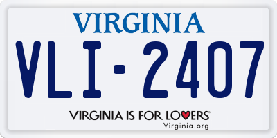 VA license plate VLI2407