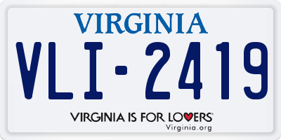 VA license plate VLI2419