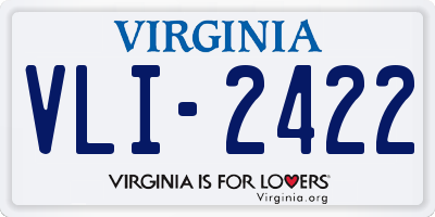 VA license plate VLI2422