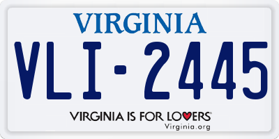 VA license plate VLI2445