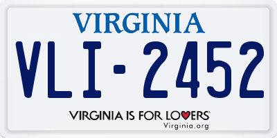 VA license plate VLI2452