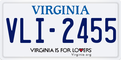 VA license plate VLI2455