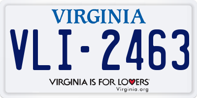 VA license plate VLI2463