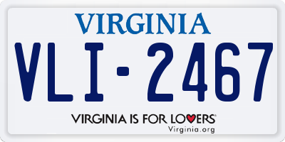 VA license plate VLI2467