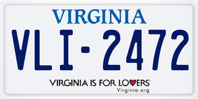 VA license plate VLI2472
