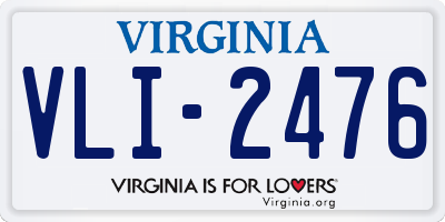 VA license plate VLI2476