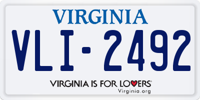 VA license plate VLI2492