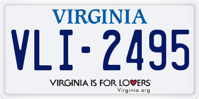 VA license plate VLI2495