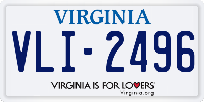 VA license plate VLI2496