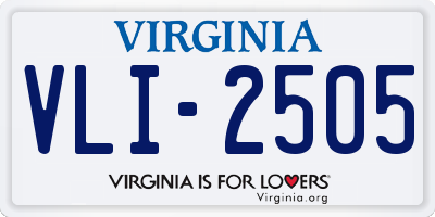 VA license plate VLI2505