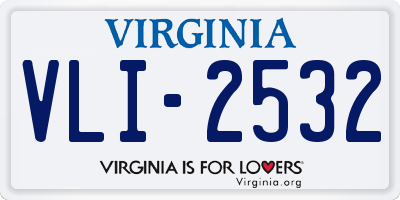VA license plate VLI2532