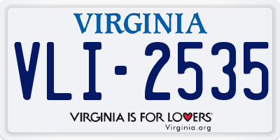 VA license plate VLI2535