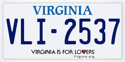 VA license plate VLI2537