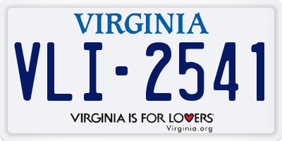 VA license plate VLI2541