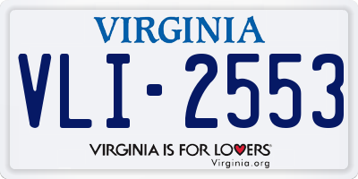 VA license plate VLI2553