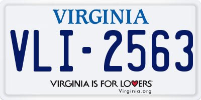 VA license plate VLI2563