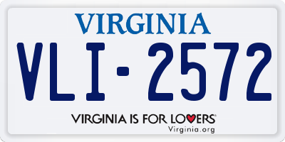 VA license plate VLI2572