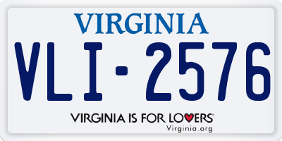 VA license plate VLI2576