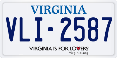 VA license plate VLI2587