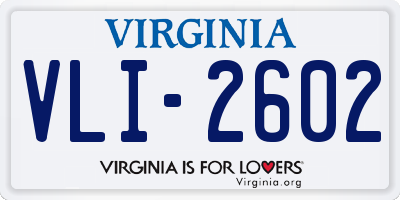 VA license plate VLI2602