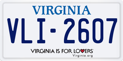 VA license plate VLI2607