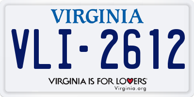 VA license plate VLI2612