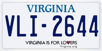 VA license plate VLI2644