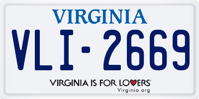 VA license plate VLI2669